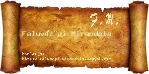 Faluvégi Mirandola névjegykártya
